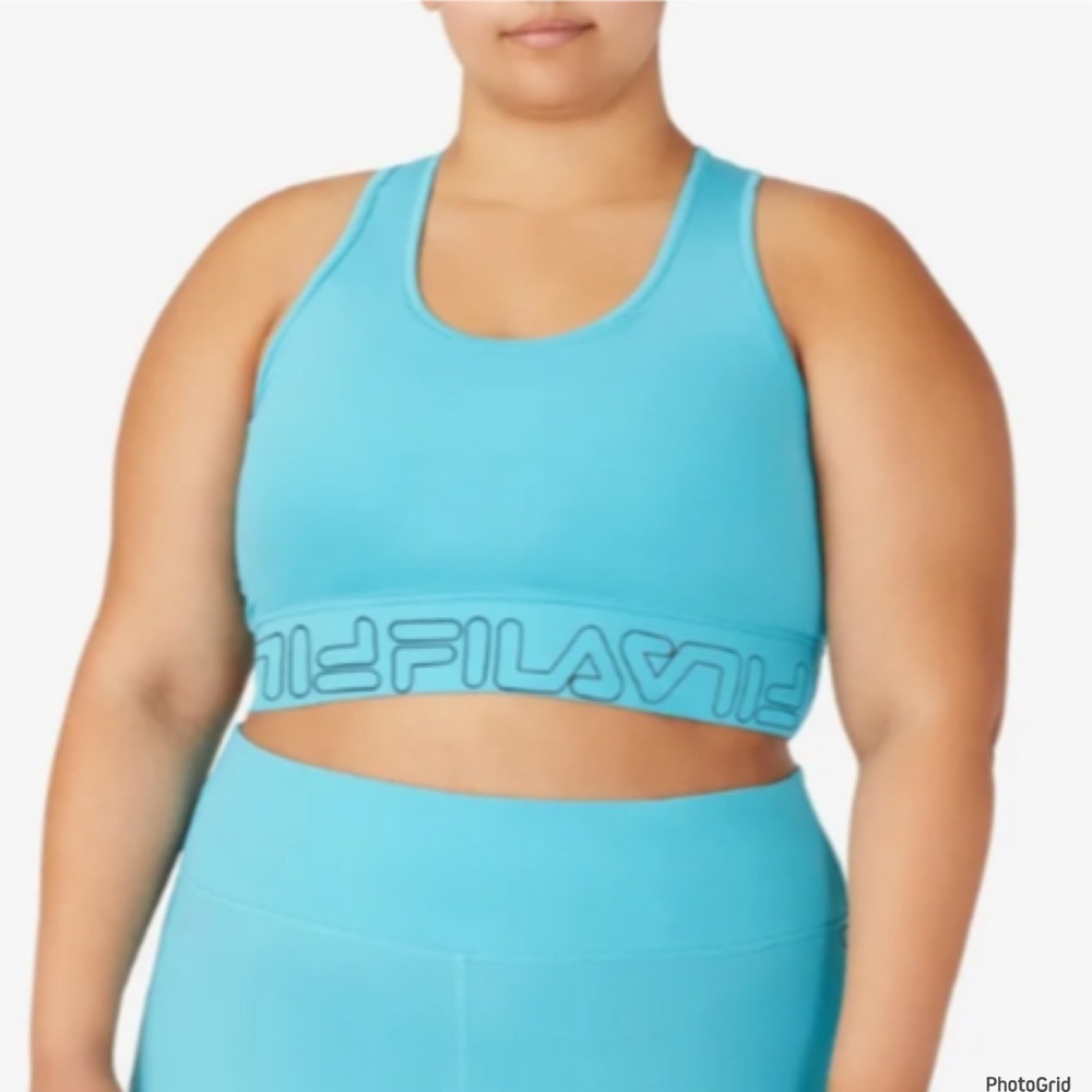 Fila 1X plus size turquoise racerback athletic sports bra NWT
